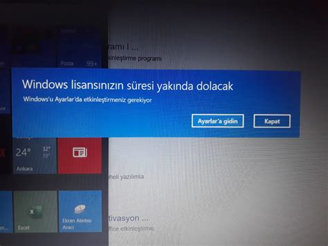 windows lisansınızın süresi yakında dolacak hatası